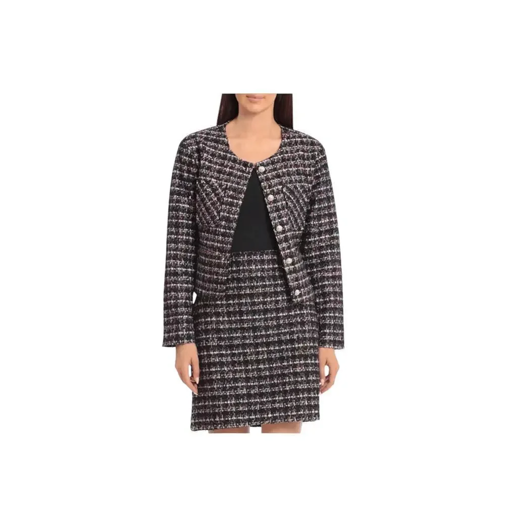 Bagatelle Bloomingdale’sTweed Cropped Jacket skirt set. long sleeve. Sz: L